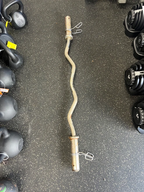 Vist Large View of Product Image Which is Used OLYMPIC CURL BAR W SPRING COLLARS 48"