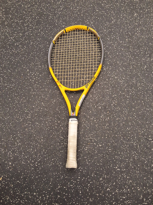 Vist Large View of Product Image Which is Used Prince TRIPLE THREAT SCREAM OS Adult Tennis Racquet Navy Blue 4 3/8"