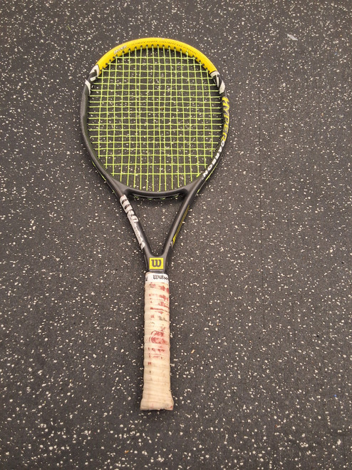 Vist Large View of Product Image Which is Used Wilson HYPER HAMMER 6.3 Adult Tennis Racquet Grey 4 1/2"