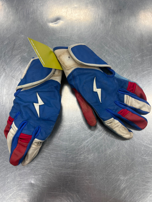 Vist Large View of Product Image Which is Used BRUCE BOLT BB/SB Batting Gloves Royal Blue XL