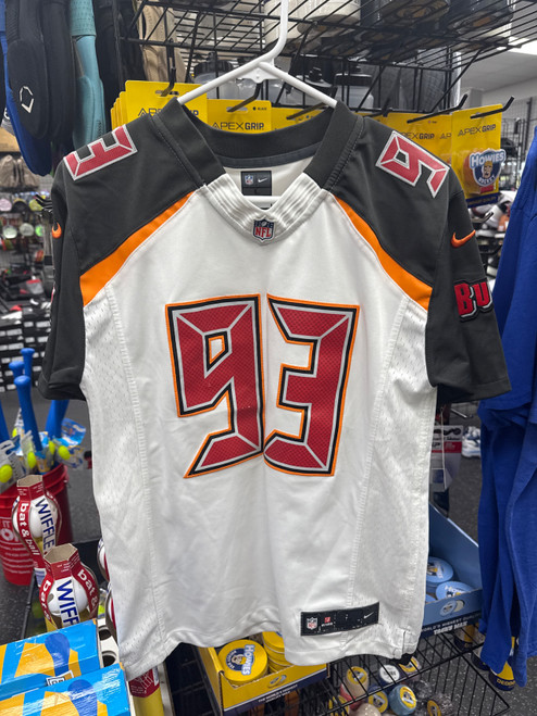 Vist Large View of Product Image Which is Used Nike BUCS MCCOY FB Top Youth White LG