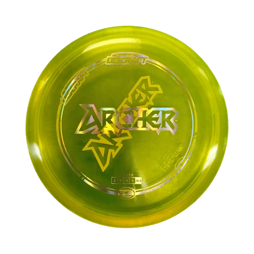 Vist Large View of Product Image Which is Used Discraft ELITE Z ARCHER MISPRINT Disc Golf Mid Range Yellow 176g