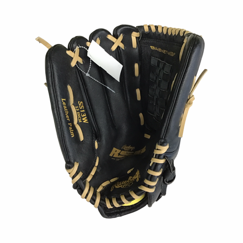Vist Large View of Product Image Which is Used Rawlings SS13W BB/SB Glove LH Throw Black 13"