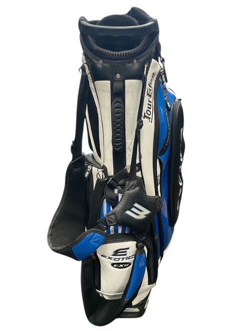 Vist Large View of Product Image Which is Used Tour Edge EXOTICS EXS STAFF BAG Mens Stand Bag Black And Navy Blue