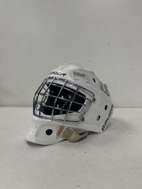 Vist Large View of Product Image Which is Used Bauer NME4 YTH Youth Goalie Helmet/Mask White XS