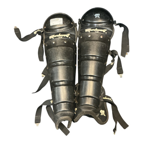 Vist Large View of Product Image Which is Used Markwort ULW Catchers Leg Guards Black Junior