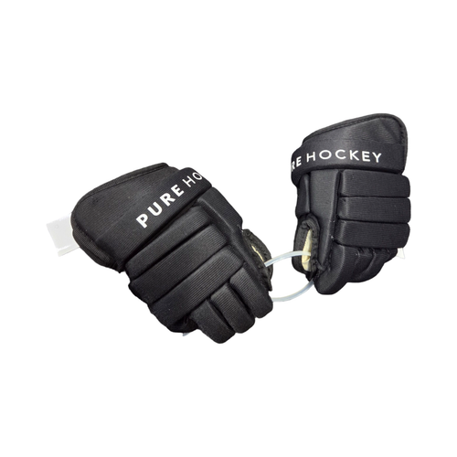Vist Large View of Product Image Which is Used Pure Hockey YOUTH HOCKEY GLOVES Youth Gloves Black 9"