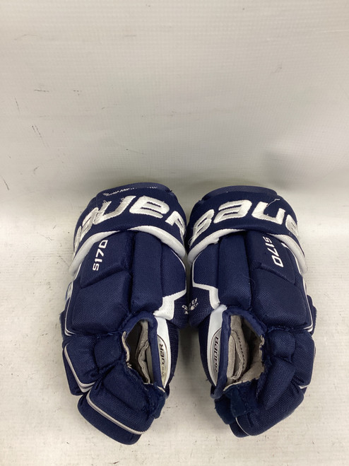 Vist Large View of Product Image Which is Used Bauer SUPREME S170 Junior Gloves Navy Blue 11"