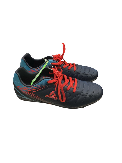 Vist Large View of Product Image Which is Used Brava Soccer Cleats Navy Blue And Red Senior 6