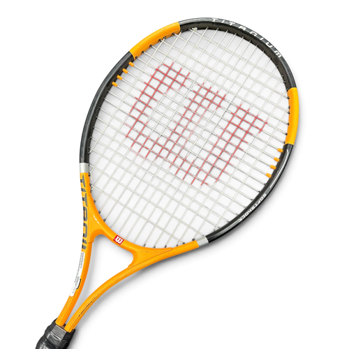 Vist Large View of Product Image Which is Used Wilson TITANIUM 3 Adult Tennis Racquet Orange 4 1/4"