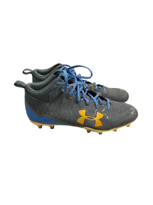 Vist Large View of Product Image Which is Used Under Armour 3019904-121 Adult FB Cleats Grey Senior 11