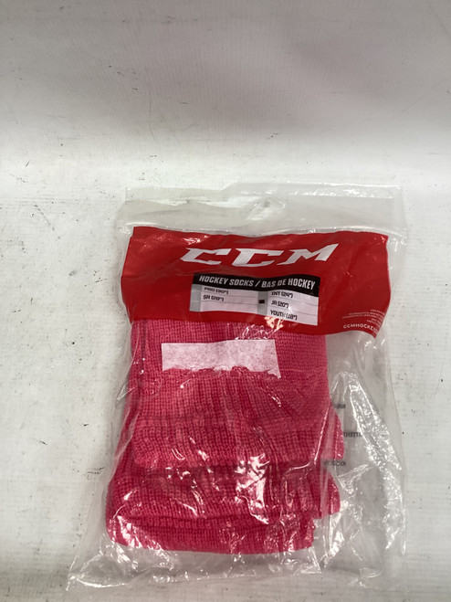 Vist Large View of Product Image Which is Used CCM Hockey Sock Pink Junior