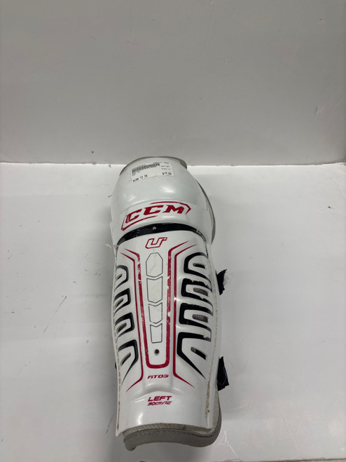 Vist Large View of Product Image Which is Used CCM U+ Junior Shin Guards None 12"