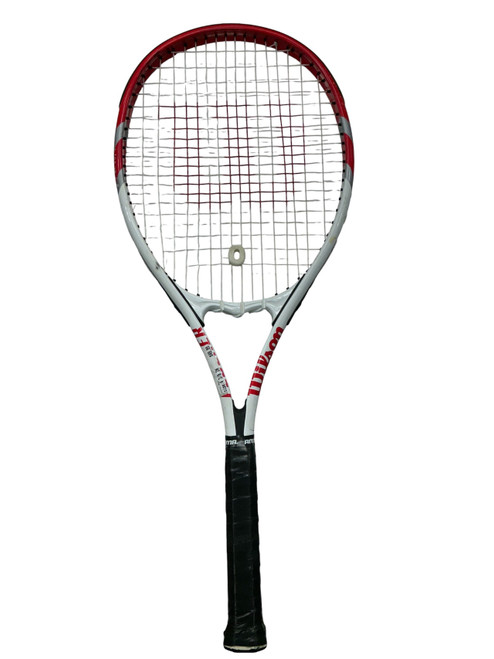 Vist Large View of Product Image Which is Used Wilson FEDERER Adult Tennis Racquet Red 4 3/8"