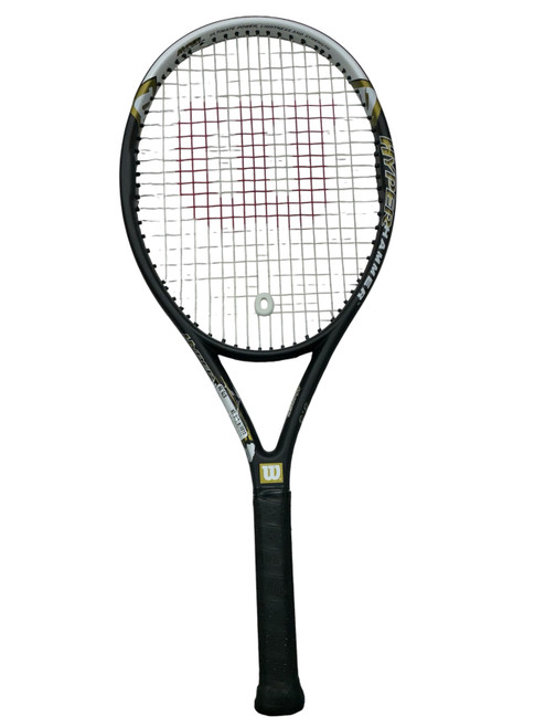 Vist Large View of Product Image Which is Used Wilson HYPER HAMMER 5.3 Adult Tennis Racquet Black 4 1/4"