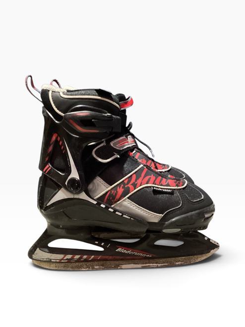 Vist Large View of Product Image Which is Used Blademaster MICRO XT 2-5 Boys Softboot Skate Black And Red Adjustable