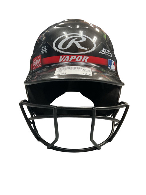 Vist Large View of Product Image Which is Used Rawlings VAPOR Batting Helmet w/Mask Grey One Size