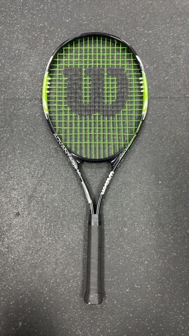 Vist Large View of Product Image Which is Used Wilson ADVANTAGE XL Adult Tennis Racquet Black 3 3/8"