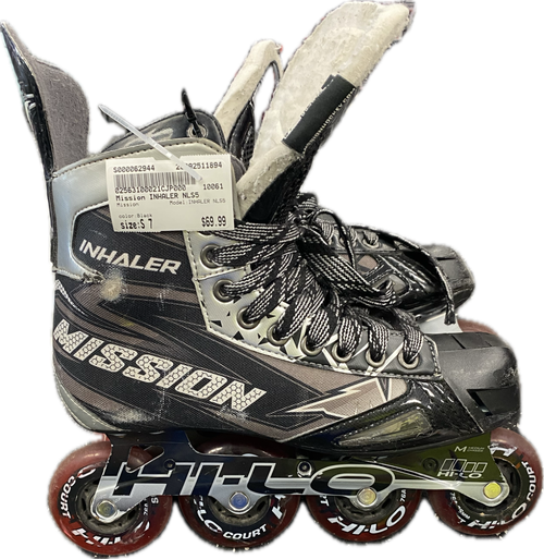 Vist Large View of Product Image Which is Used Mission INHALER NLS5 Roller Hockey Skates Black Senior 7