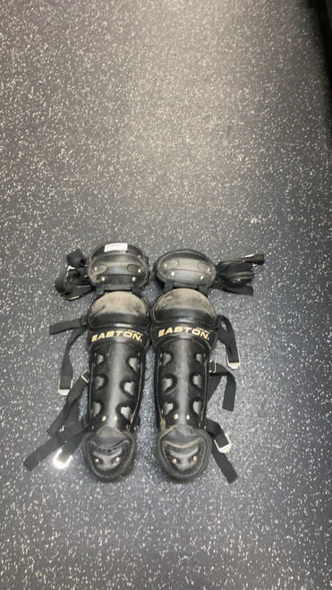 Vist Large View of Product Image Which is Used Easton SHIN GUARDS Catchers Leg Guards Black Youth