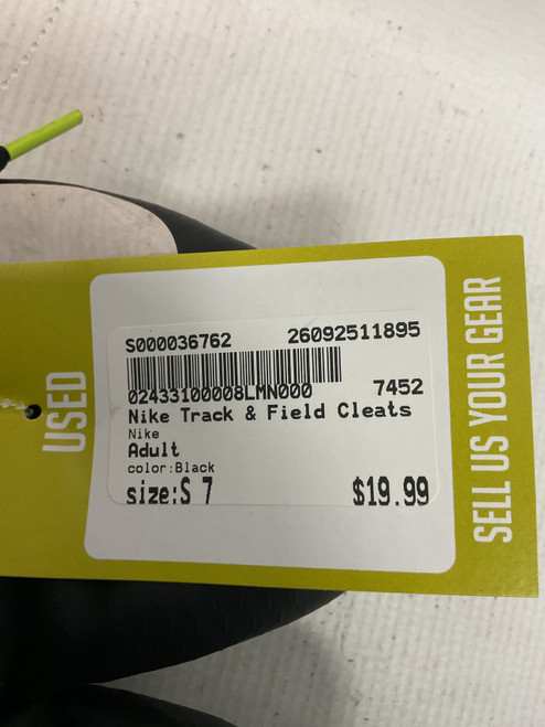 Vist Large View of Product Image Which is Used Nike Track & Field Cleats Adult Black Senior 7