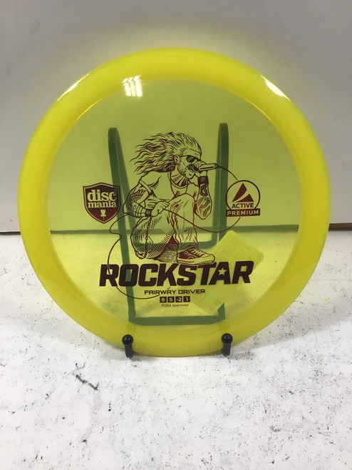 Vist Large View of Product Image Which is Used Discmania ACTIVE PREMIUM ROCKSTAR Disc Golf Driver Yellow 173g