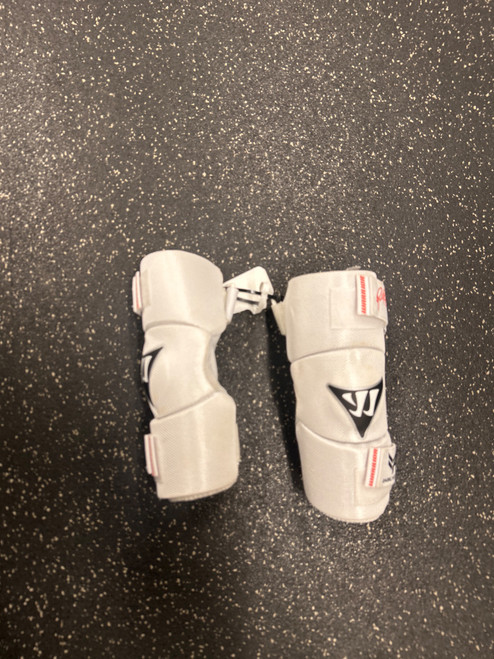 Vist Large View of Product Image Which is Used Warrior RABIL NEXT ARM PADS YOUTH Lacrosse Arm Pads/Guards White LG