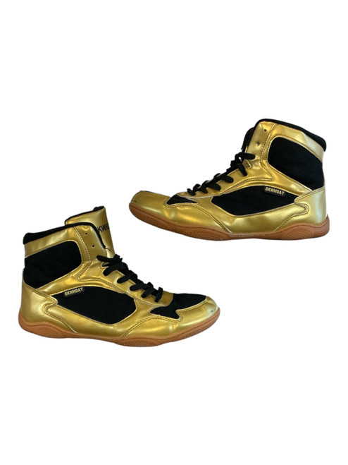 Vist Large View of Product Image Which is Used BKWHDAY Wrestling Shoes Gold Senior 8.5