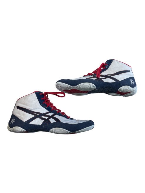 Vist Large View of Product Image Which is Used Asics Wrestling Shoes Navy Blue Senior 11