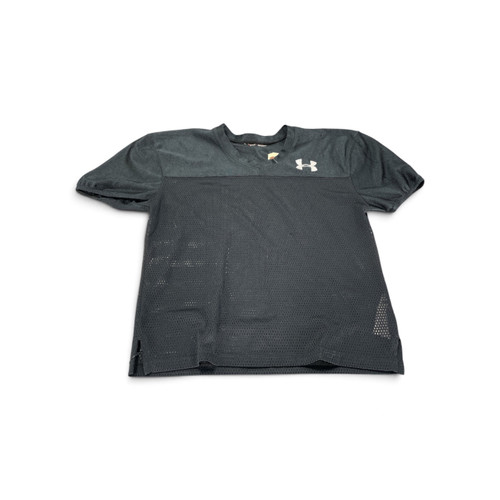 Vist Large View of Product Image Which is Used Under Armour Practice Jersey Football Top Youth Black MD, front view