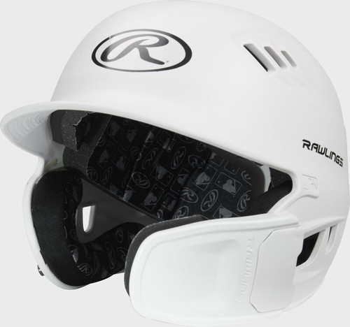 Vist Large View of Product Image Which is New Rawlings R16 Reverse Matte White Sr Batting Helmet w/Jaw 6 7/8 - 7 5/8