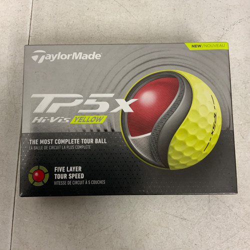 Vist Large View of Product Image Which is Used Taylormade TP5X HI-VIS YELLOW 12 Pack - Golf Balls