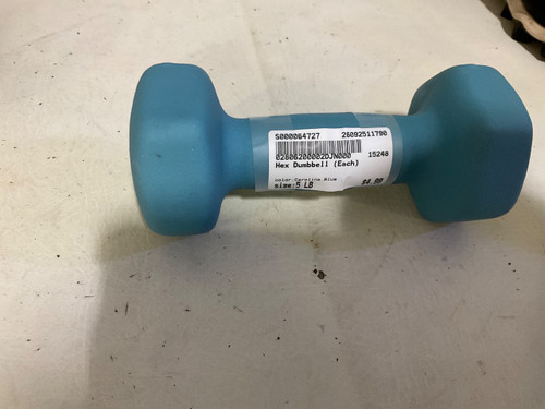 Vist Large View of Product Image Which is Used Hex Dumbbell (Each) Carolina Blue 5 lb