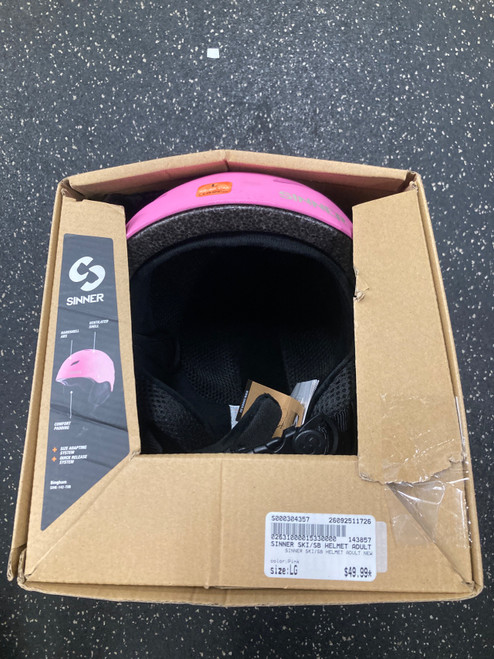 Vist Large View of Product Image Which is Used SINNER SKI/SB HELMET ADULT NEW Snowsport Helmet Adult Pink LG