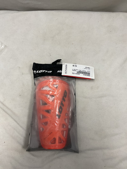 Vist Large View of Product Image Which is Used Lotto Soccer Shin Guards Youth Orange LG