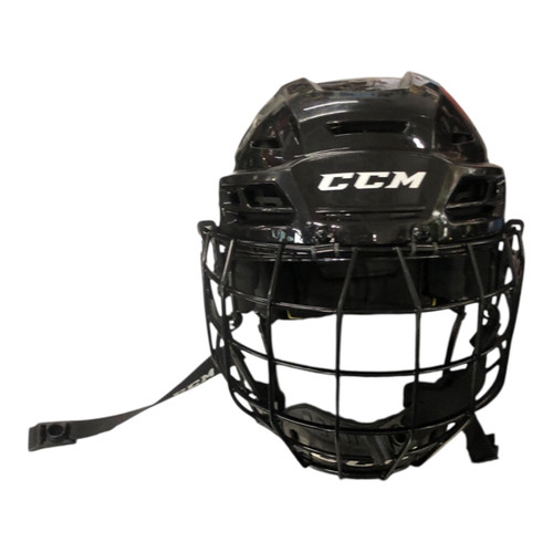 Vist Large View of Product Image Which is Used CCM TACKS 310 Helmet Cage Combo Black SM
