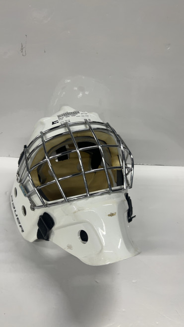 Vist Large View of Product Image Which is Used Bauer GOAL MASK Senior Goalie Helmet/Mask White S/M