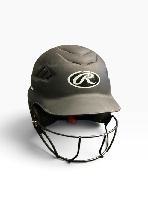 Vist Large View of Product Image Which is Used Rawlings BATTING HELMET W/ MASK Batting Helmet w/Mask Black One Size