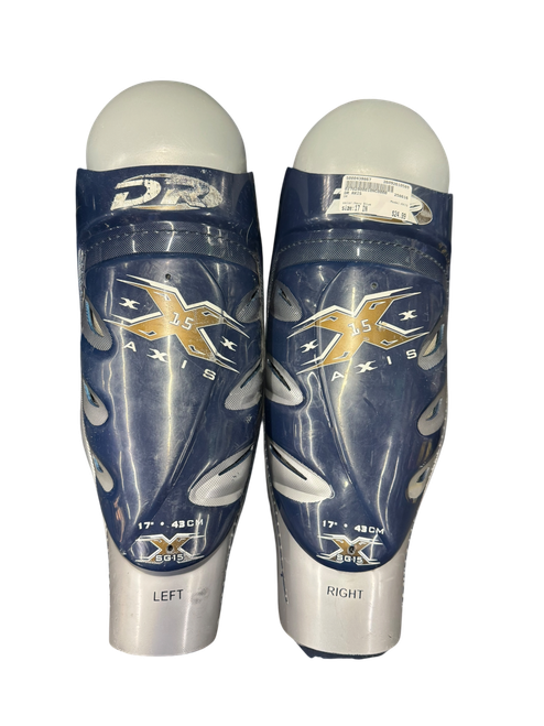 Vist Large View of Product Image Which is Used DR AXIS Senior Shin Guards Navy Blue 17"