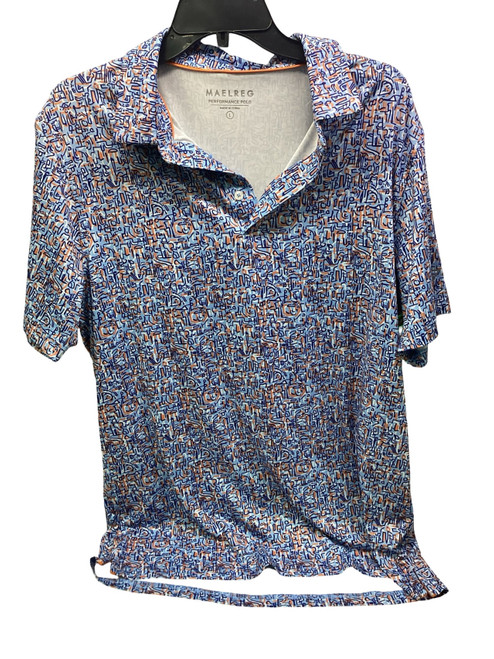 Vist Large View of Product Image Which is Used MAELREG GOLF POLO S.S. Golf Shirt M Royal Blue And Orange LG