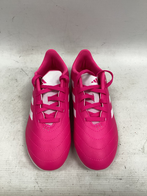 Vist Large View of Product Image Which is Used Adidas Soccer Cleats Neon Pink Junior 02.5