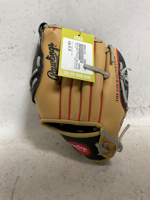 Vist Large View of Product Image Which is Used Rawlings WPL10CBSG BB/SB Glove LH Throw Black And Tan 10"