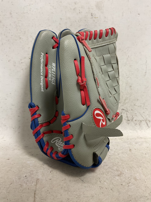 Vist Large View of Product Image Which is Used Rawlings WPL115GS BB/SB Glove LH Throw Grey 11 1/2"