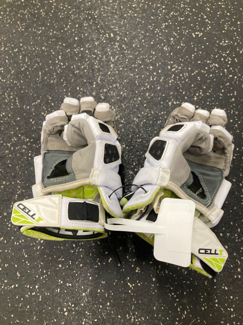 Vist Large View of Product Image Which is Used STX CELL 5 Lacrosse Gloves Mens White XS