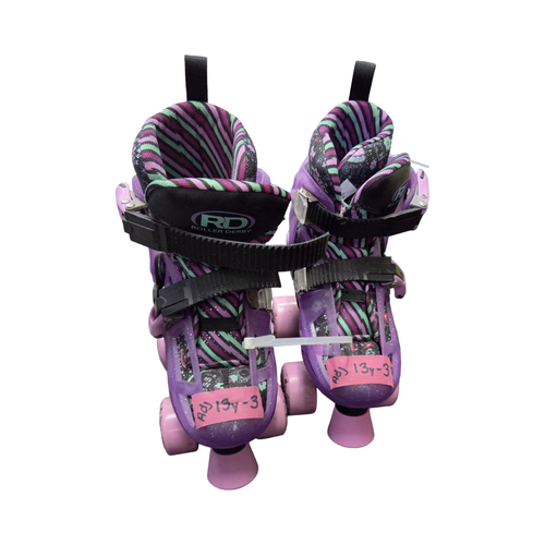 Vist Large View of Product Image Which is Used RollerDerby ADJUSTABLE 12Y-2 Junior Roller Quad Skates Purple Adjustable