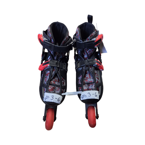 Vist Large View of Product Image Which is Used RollerDerby ADJUSTABLE 3-6 Junior Roller Quad Skates Red Adjustable