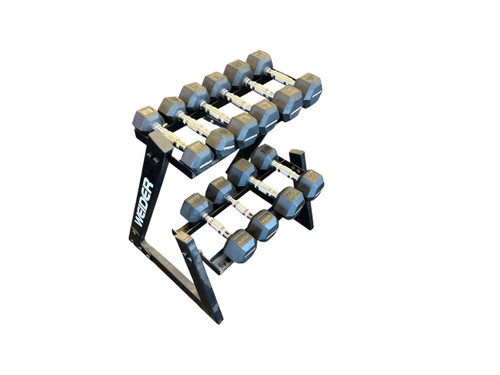 Vist Large View of Product Image Which is Used Weider 100 lb Rubber Dumbbell Set