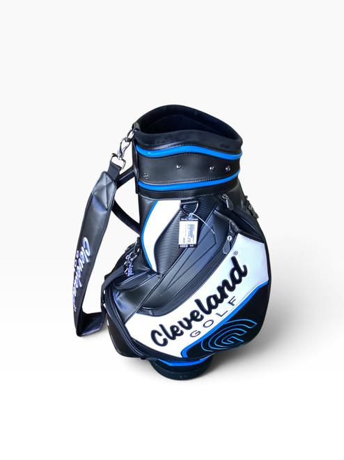 Vist Large View of Product Image Which is Used Cleveland STAFF Mens Cart Bag White/Black/Royal
