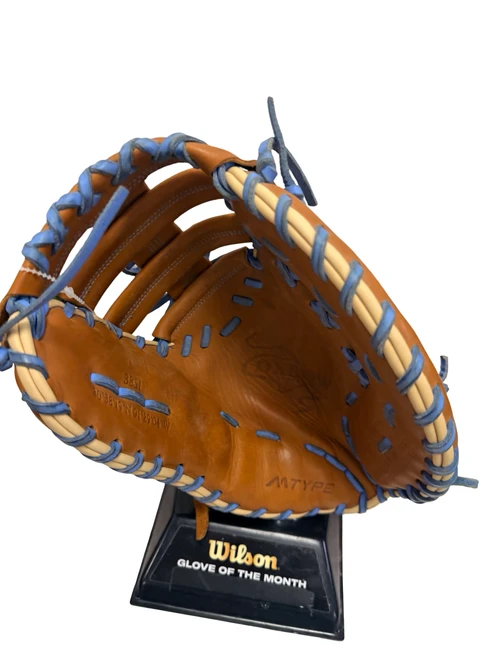 Vist Large View of Product Image Which is Used Marucci OXBOW Series 38S1 M-Type Leather Baseball First Base Mitt RH Throw Brown 12 3/4"