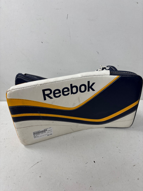 Vist Large View of Product Image Which is Used Reebok XT24 Junior Goalie Blocker Navy Blue And Yellow